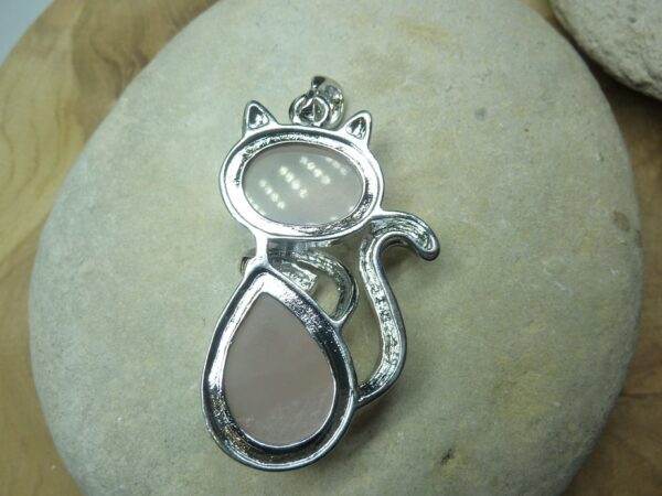 Pendentif Quartz rose chat