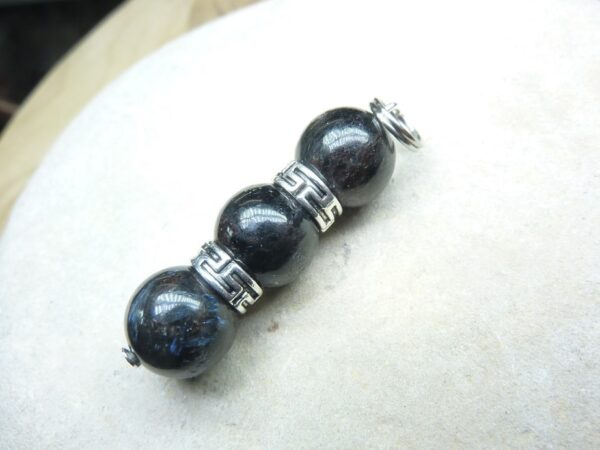 Pendentif Astrophyllite-Perles rondes 10 mm