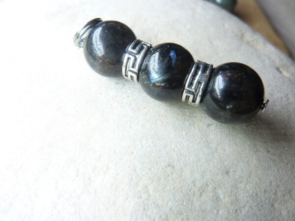 Pendentif Astrophyllite-Perles rondes 10 mm