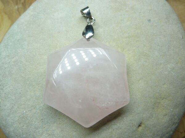 Pendentif Quartz rose sceau de Salomon
