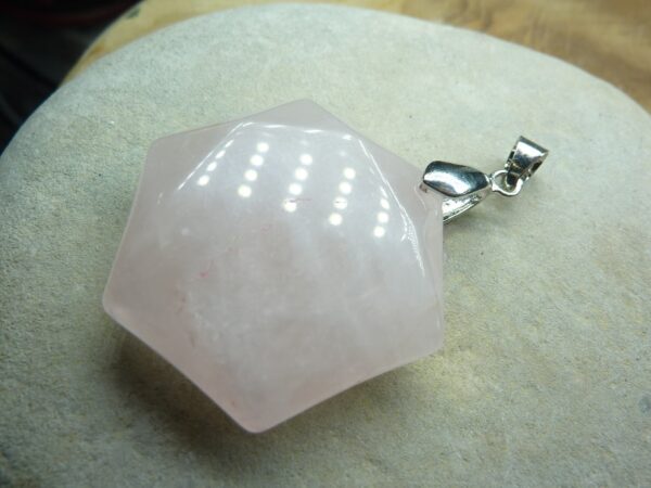 Pendentif Quartz rose sceau de Salomon