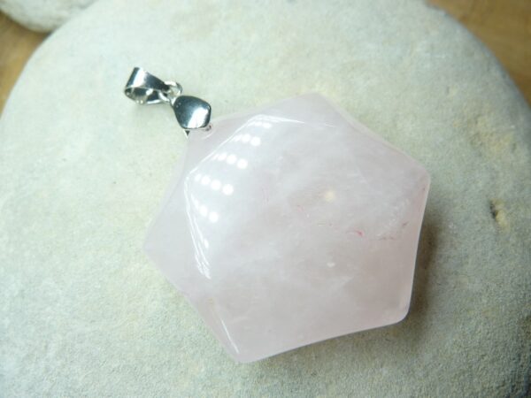 Pendentif Quartz rose sceau de Salomon