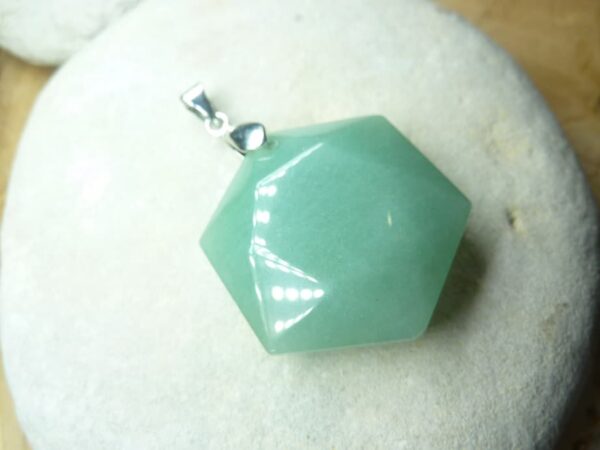 Pendentif Aventurine verte sceau de Salomon