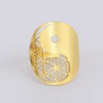 Bague Yin Yang réglable ref or