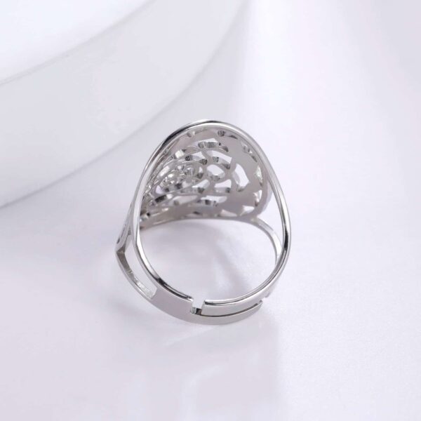 Bague lotus Om réglable ref argent