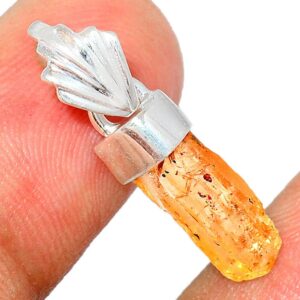 Pendentif Topaze impériale monture argent 925 ref 2002