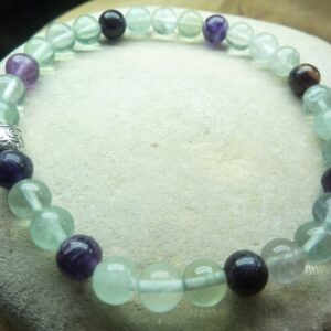 Bracelet Fluorite perles rondes 6 mm