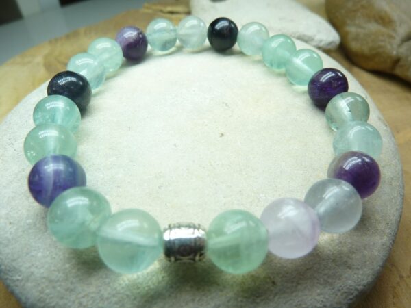 Bracelet Fluorite perles rondes 8 mm