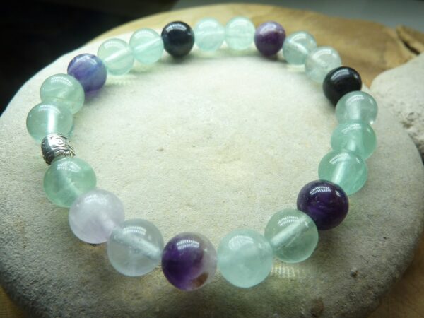 Bracelet Fluorite perles rondes 8 mm