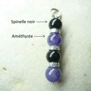 Pendentif Spinelle noir-Améthyste