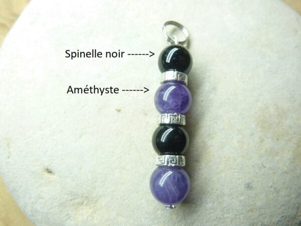 Pendentif Spinelle noir-Améthyste