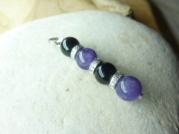 Pendentif Spinelle noir-Améthyste