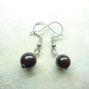 Boucles d'oreilles Grenat rouge 8 mm