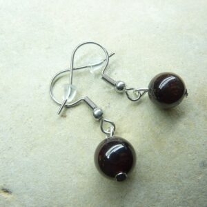 Boucles d'oreilles Grenat rouge 8 mm