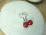 Boucles d'oreilles Corail rouge - perles rondes 10 mm
