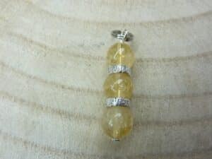 Pendentif Citrine-perles rondes 8 mm