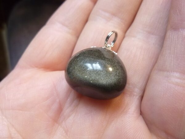 Pendentif Obsidienne dorée ref 3003