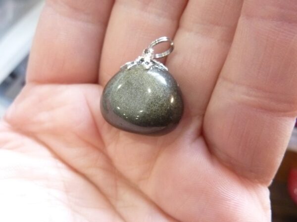 Pendentif Obsidienne dorée ref 3003