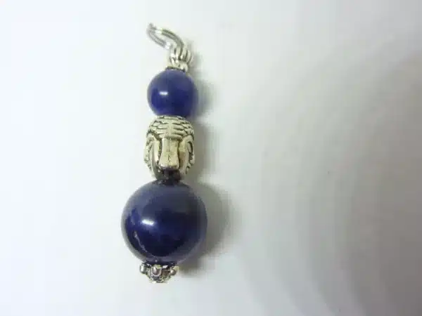 Pendentif Sodalite bouddha perles rondes 12-8 mm