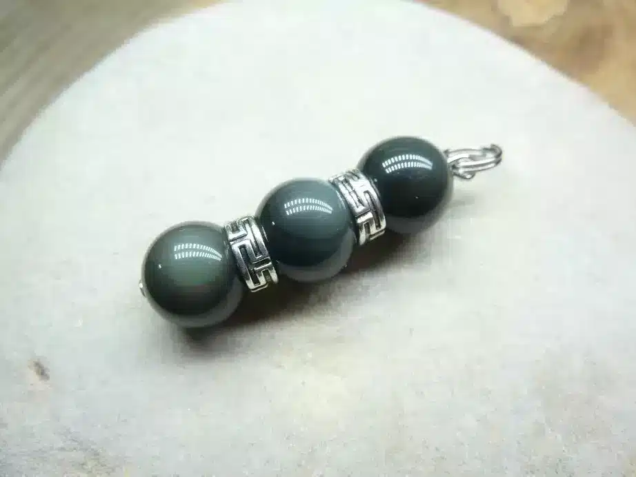 Pendentif Obsidienne oeil céleste