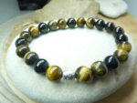 Bracelet Oeil de tigre-Tourmaline noire