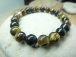 Bracelet Oeil de tigre-Tourmaline noire