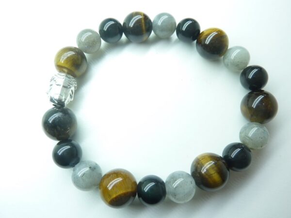 Bracelet oeil de tigre-Labradorite-obsidienne oeil céleste