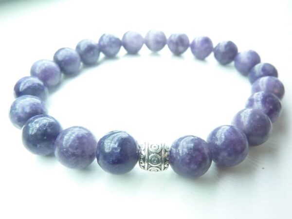 Bracelet Lépidolite perles rondes 8 mm