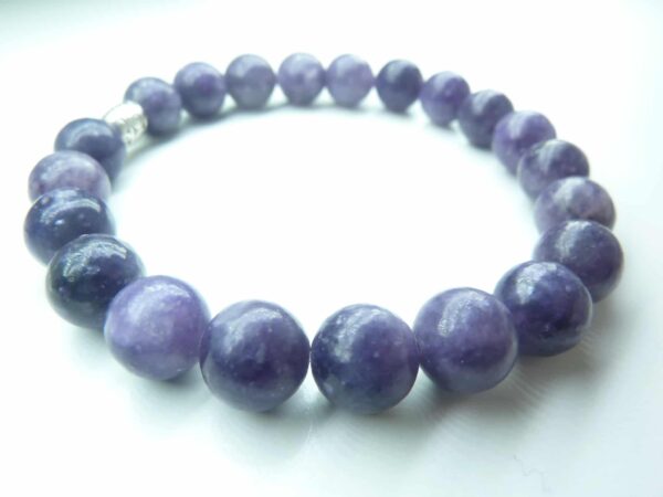 Bracelet Lépidolite perles rondes 8 mm