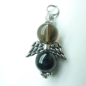 Pendentif Larme d'apache obsidienne-spinelle noir