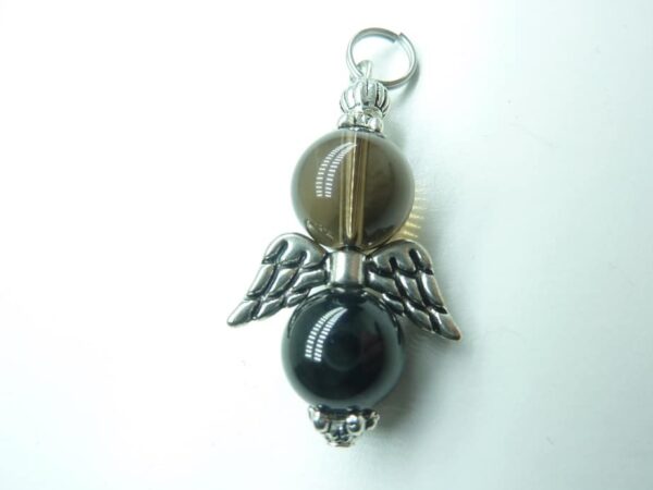 Pendentif Larme d'apache obsidienne-spinelle noir