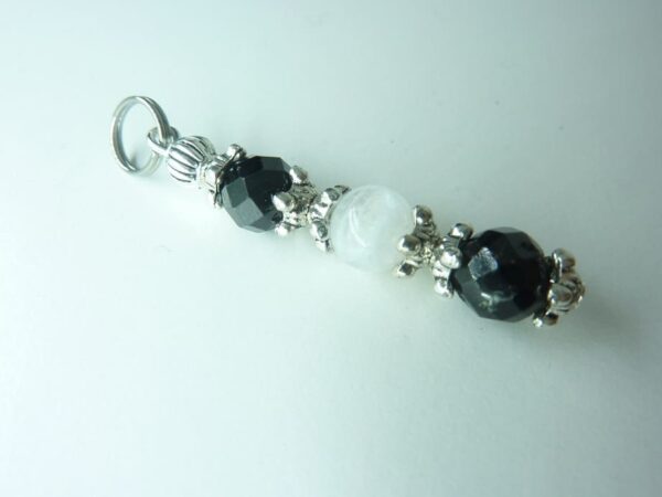 Pendentif Spinelle noir-Pierre de lune-Tourmaline noire
