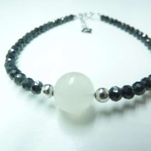 Bracelet “Protection & no stress” en Spinelle noir-Pierre de lune