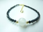 Bracelet “Protection & no stress” en Spinelle noir-Pierre de lune