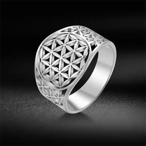 Bague Fleur de vie taille 54 ref argent