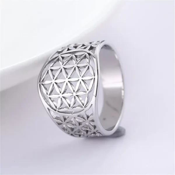 Bague Fleur de vie taille 59 ref argent