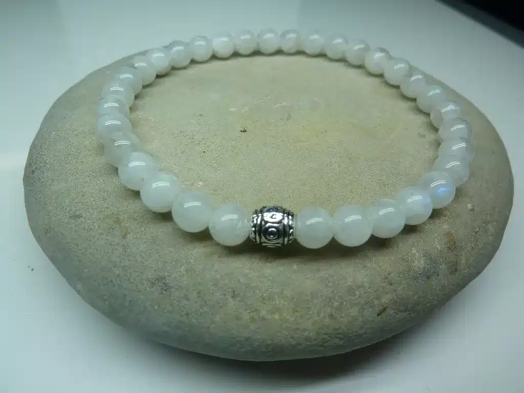 Bracelet Pierre de lune – Perles rondes 6 mm
