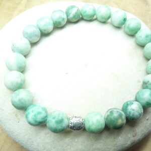 Bracelet Jade vert – Perles rondes 8 mm