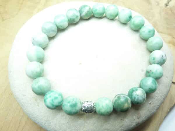 Bracelet Jade vert – Perles rondes 8 mm