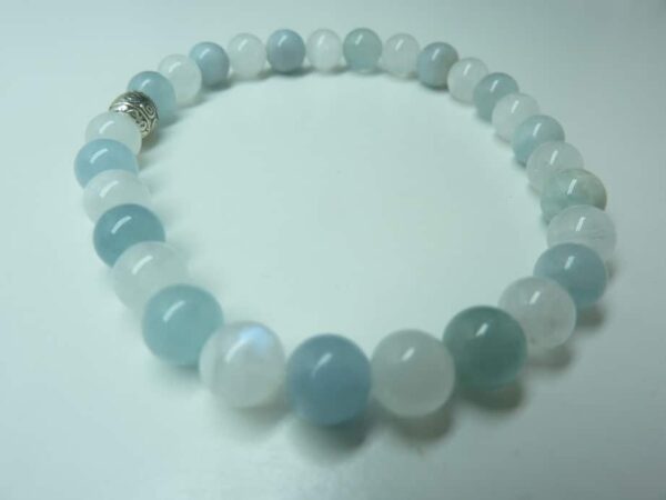 Bracelet Pierre de lune - Aigue marine