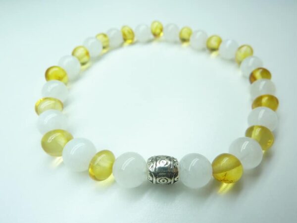 Bracelet Pierre de lune - Ambre miel de la Baltique