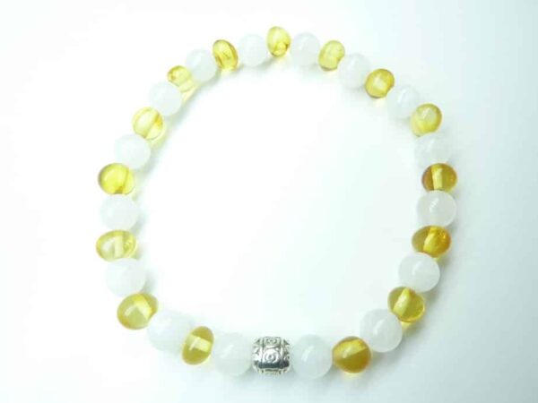 Bracelet Pierre de lune - Ambre miel de la Baltique