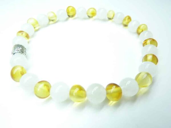 Bracelet Pierre de lune - Ambre miel de la Baltique