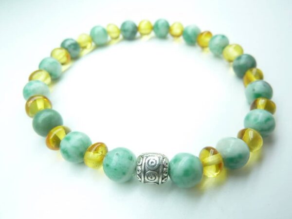 Bracelet Jade vert - Ambre de la Baltique