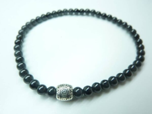 Bracelet Spinelle noir - Perles rondes 4 mm