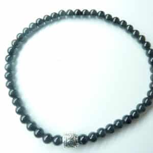 Bracelet Spinelle noir - Perles rondes 4 mm