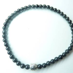 Bracelet Spinelle noir - Perles rondes 4 mm