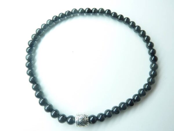 Bracelet Spinelle noir - Perles rondes 4 mm