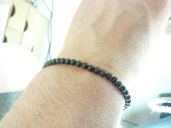 Bracelet Spinelle noir - Perles rondes 4 mm