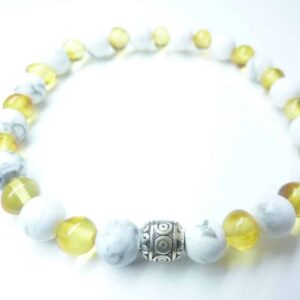 Bracelet Howlite - Ambre de la Baltique